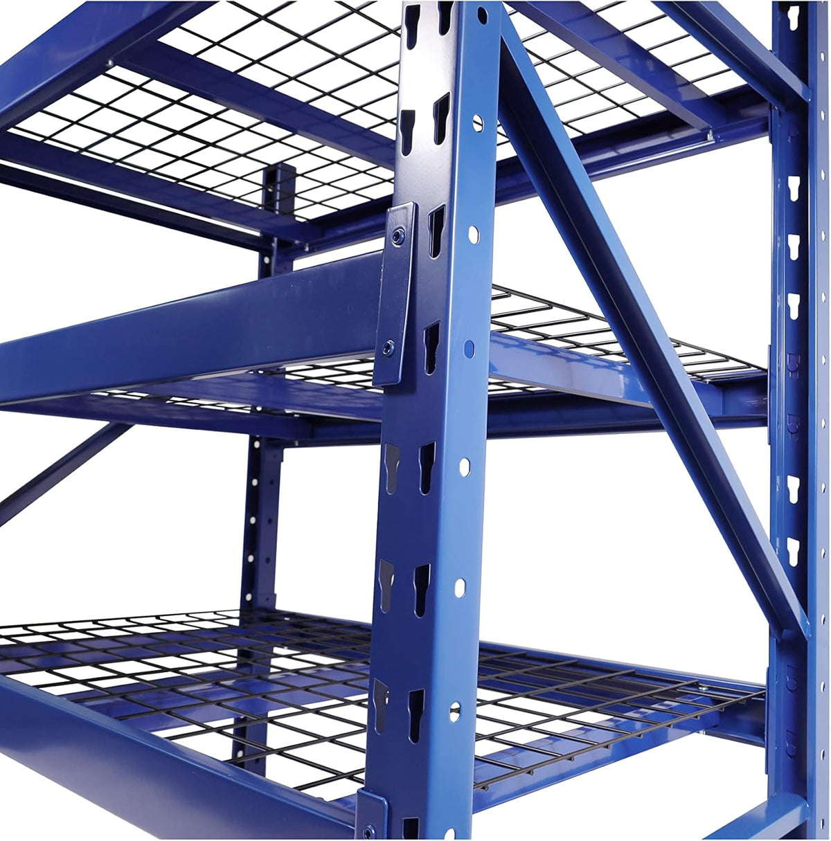 Garage Storage Shelves - Heavy Duty 4-Tier Adjustable Metal Wire Shelving Units with 8000 Lbs Total Capacity for Garage Basement Racking Organization - 72" H X 77" W X 24" D
