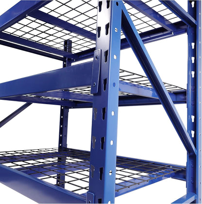 Garage Storage Shelves - Heavy Duty 4-Tier Adjustable Metal Wire Shelving Units with 8000 Lbs Total Capacity for Garage Basement Racking Organization - 72" H X 77" W X 24" D