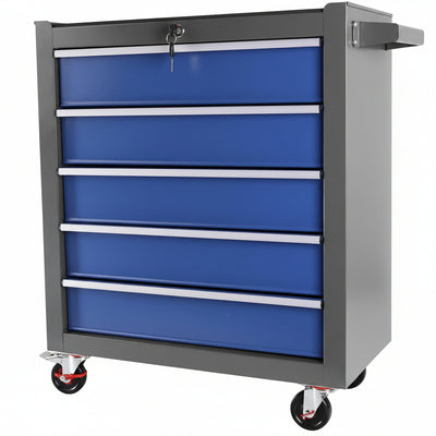 5 Drawers Rolling Tool Chest with Wheels, Rolling Tool Chest, Portable Rolling Tool Box on Wheels, Tool Chest Organizer for Garage, Workshop, Home Crafts Use Blue as Shown