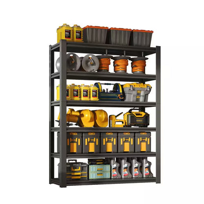 82 In. H 6-Tier Metal Shelve, 2400 Lbs. Heavy Duty Storage Shelve, Adjustable Garage Shelf Industrial Utility Rack-Black