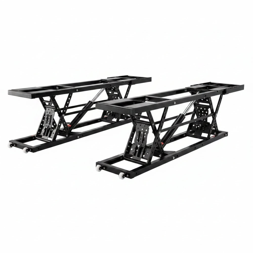 Car Lift, 7,000 LBS Capacity Portable Car Lift, with Extended-Length Plates, 26.8' Max. Height, Heavy-Duty Carbon Steel Truck Lift with 120V Power Unit, Auto Car Jack Lifts for Home Garage Shop