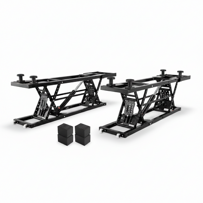Car Lift, 25.6 Max. Height, 5, 000 LBS Capacity Portable Car Lift, with Extended-Length Plates, Heavy-Duty Carbon Steel Truck Lift with 120V Power Unit, Auto Car Jack Lifts for Home Garage Shop